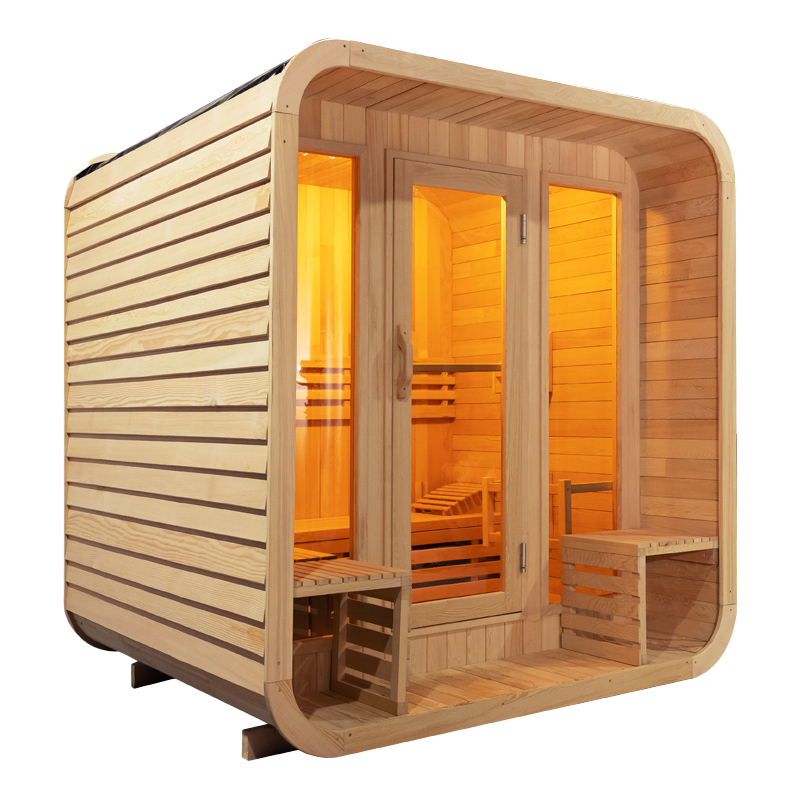 6-Person Redwood Outdoors Traditional Dry Steam Sauna Room With Porch 10