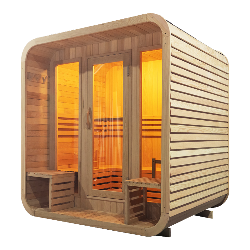 6-Person Redwood Outdoors Traditional Dry Steam Sauna Room With Porch 11
