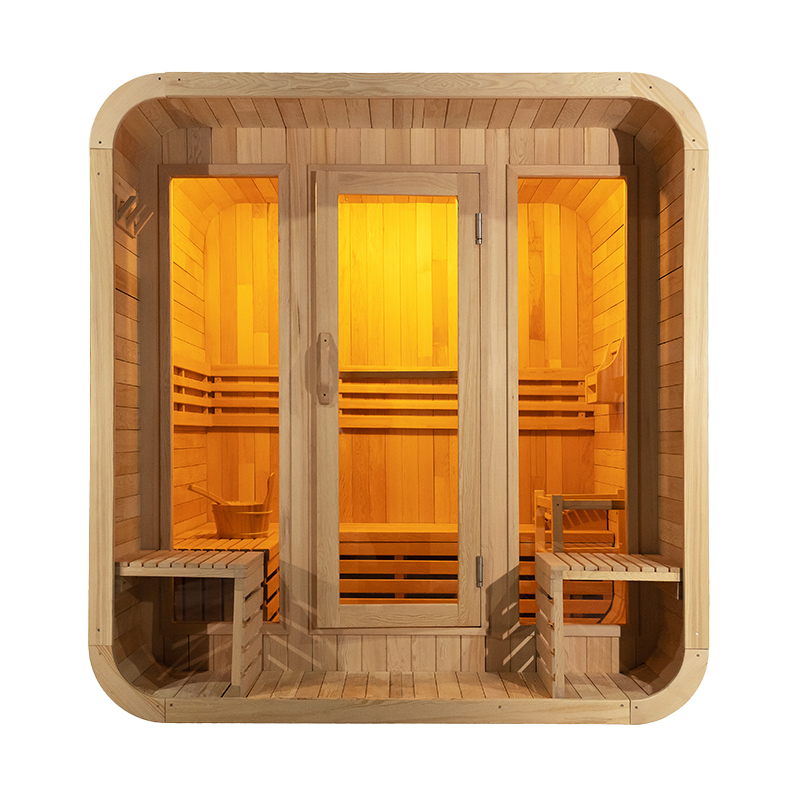 6-Person Redwood Outdoors Traditional Dry Steam Sauna Room With Porch 12