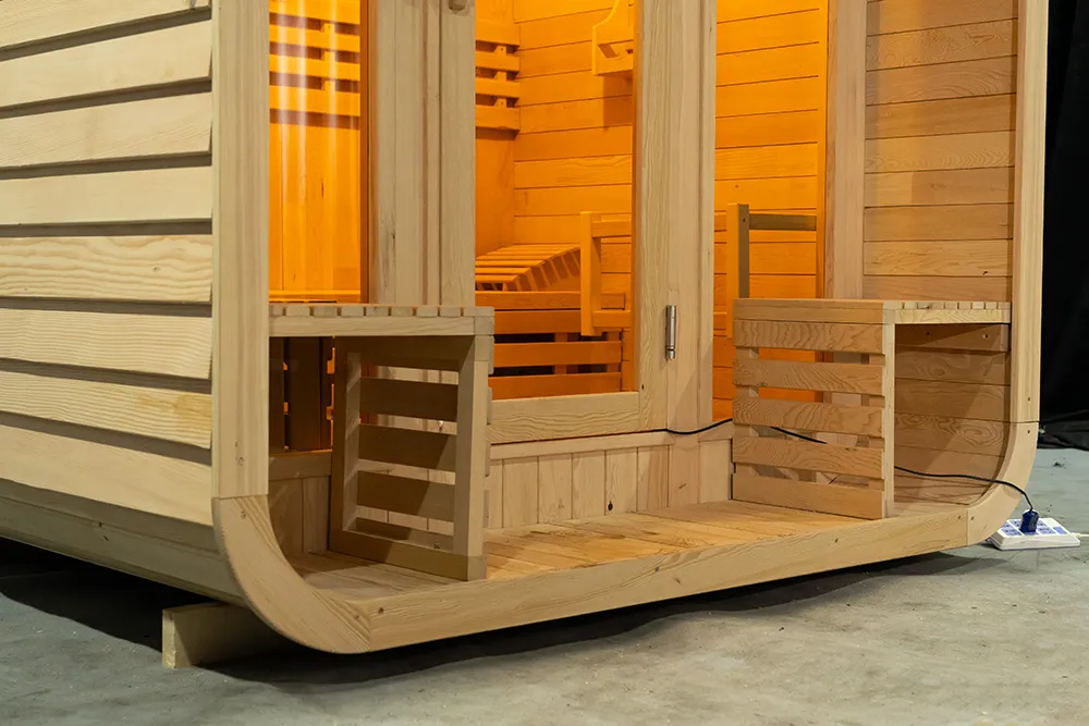6-Person Redwood Outdoors Traditional Dry Steam Sauna Room With Porch 15
