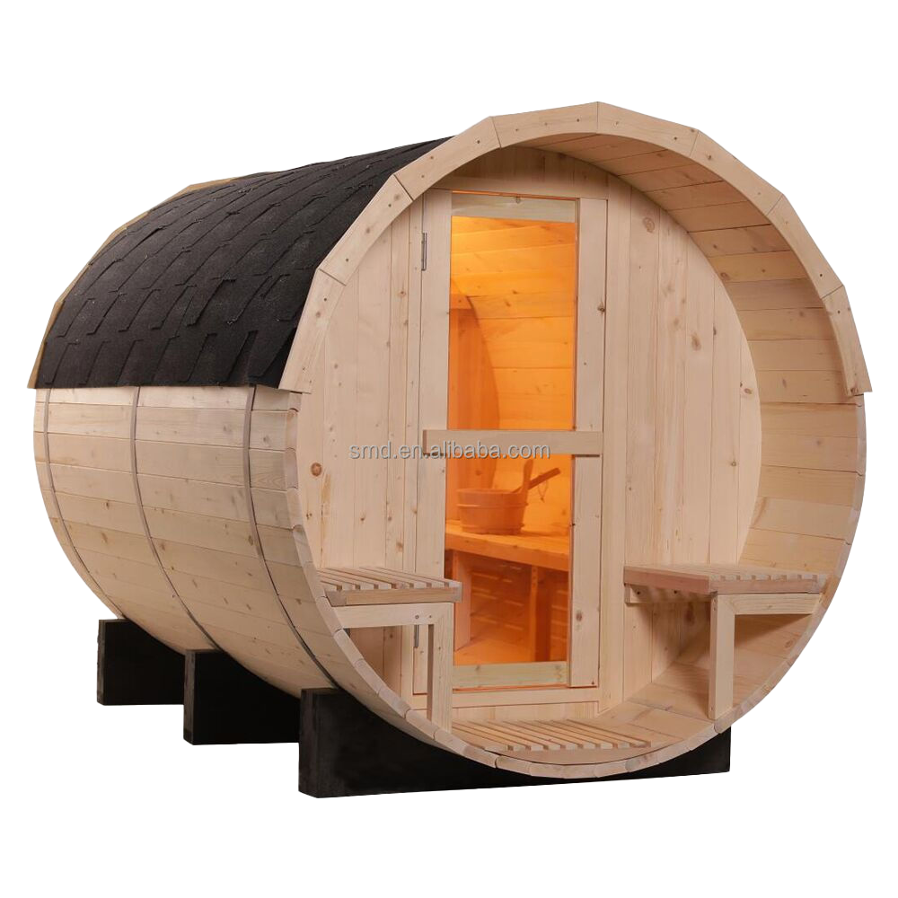 Cheap Outdoor Cedar Barrel Steam Sauna Room Manufacturer 11