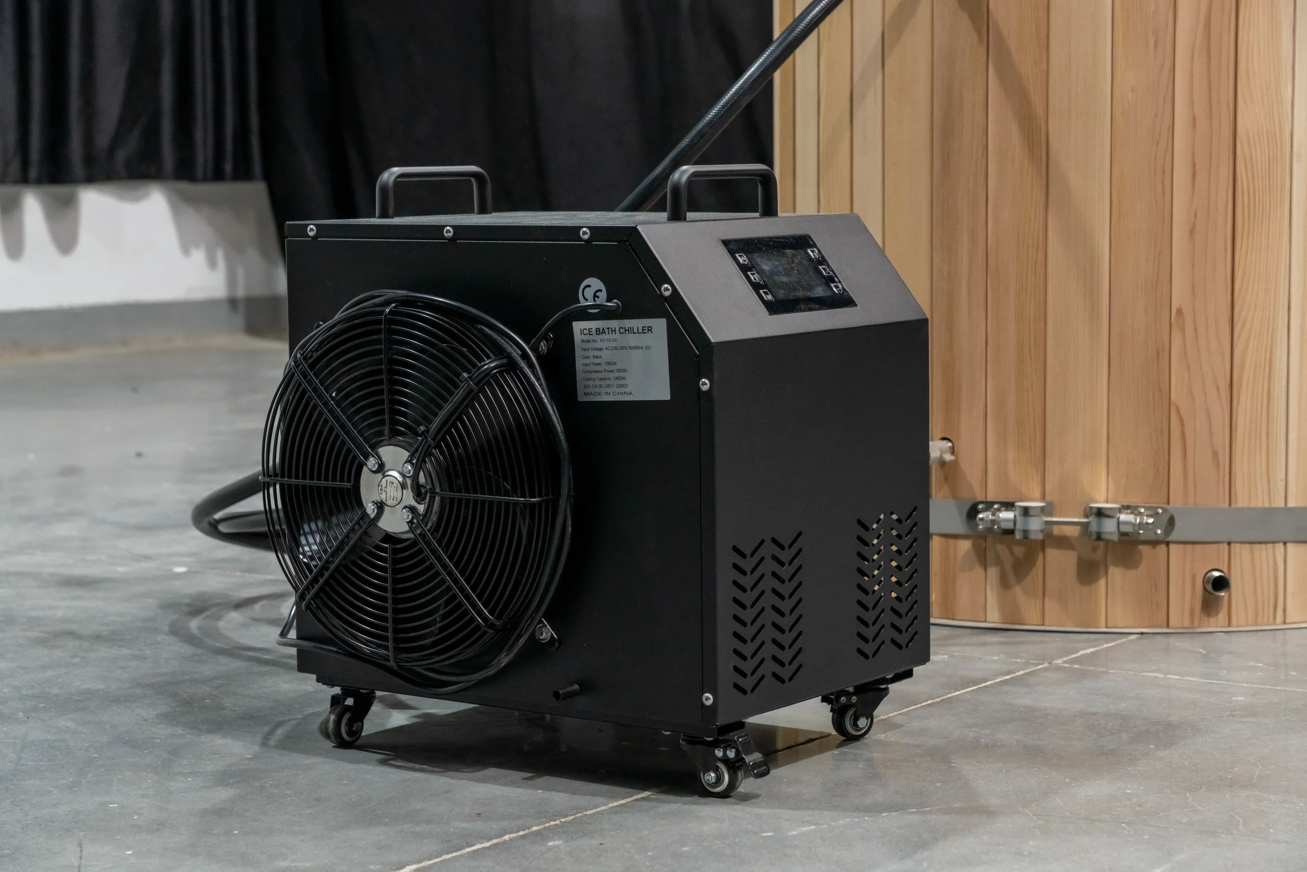 Custom 1 Person Cheap Wooden Ice Bath Barrel With Chiller 005