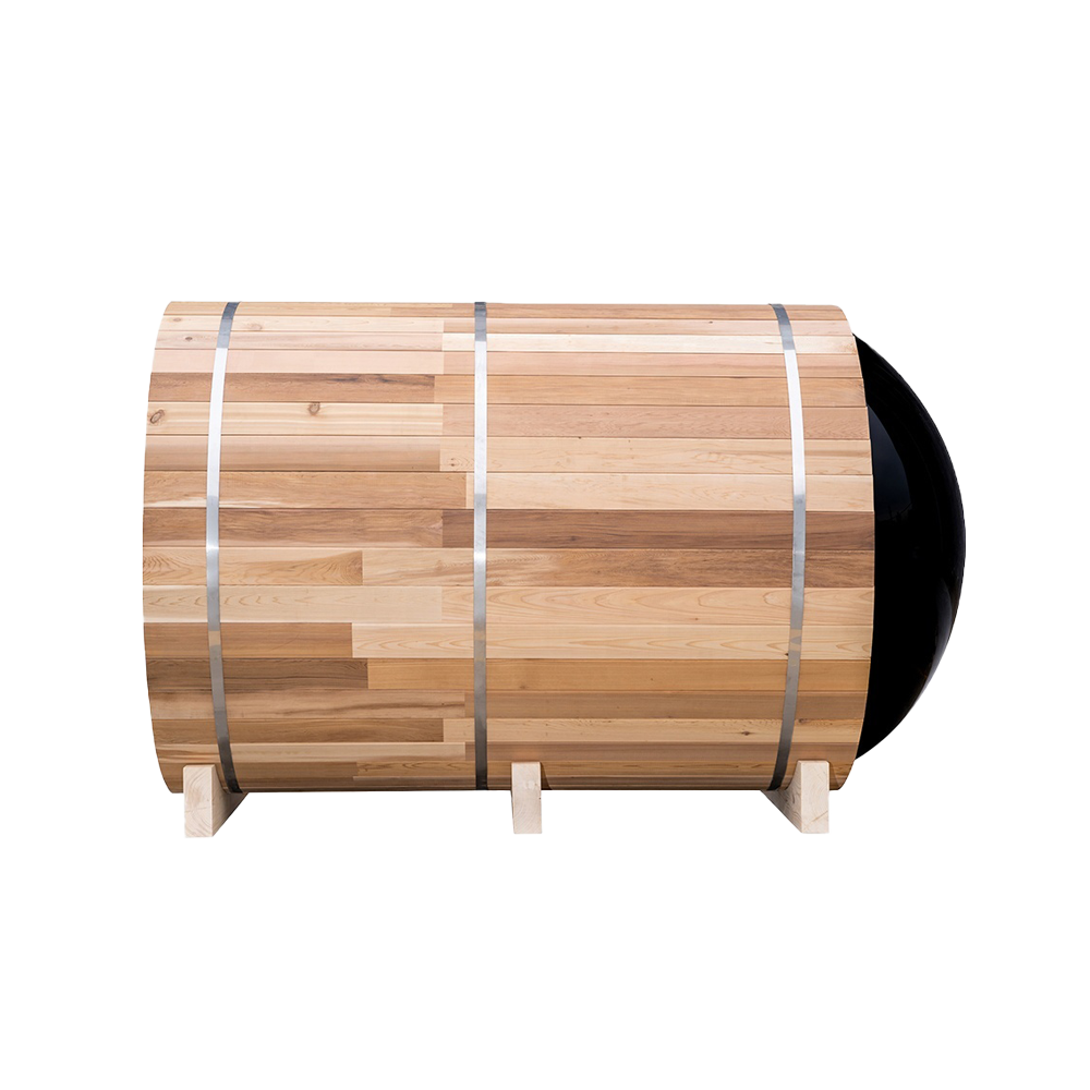 Custom 360 Degree Panoramic 4 Person Outdoor Cedar Barrel Sauna 002