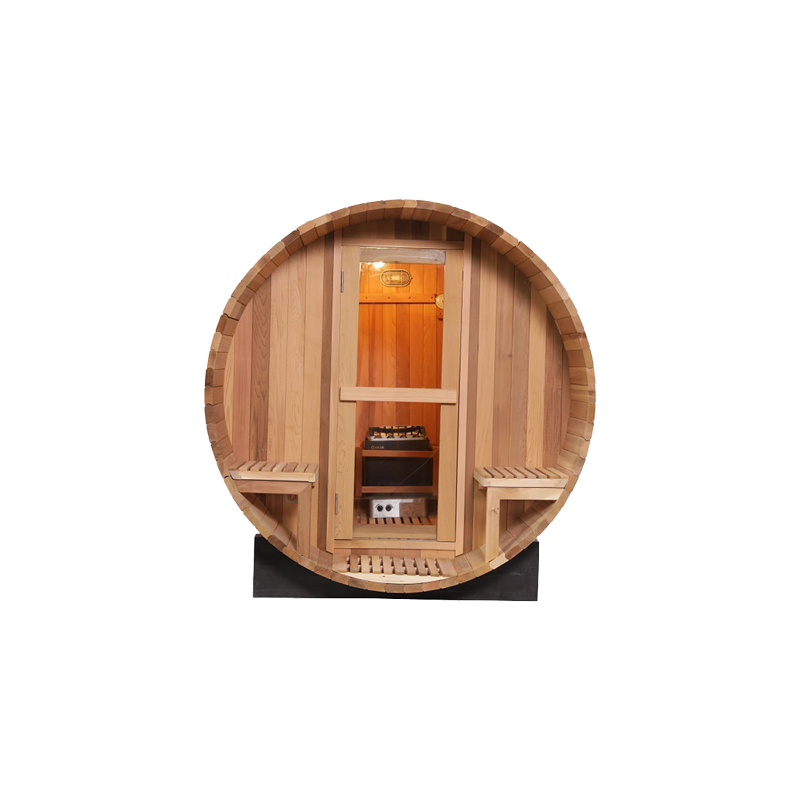 Custom 4 People Capacity Redwood Outdoors Barrel Sauna 10