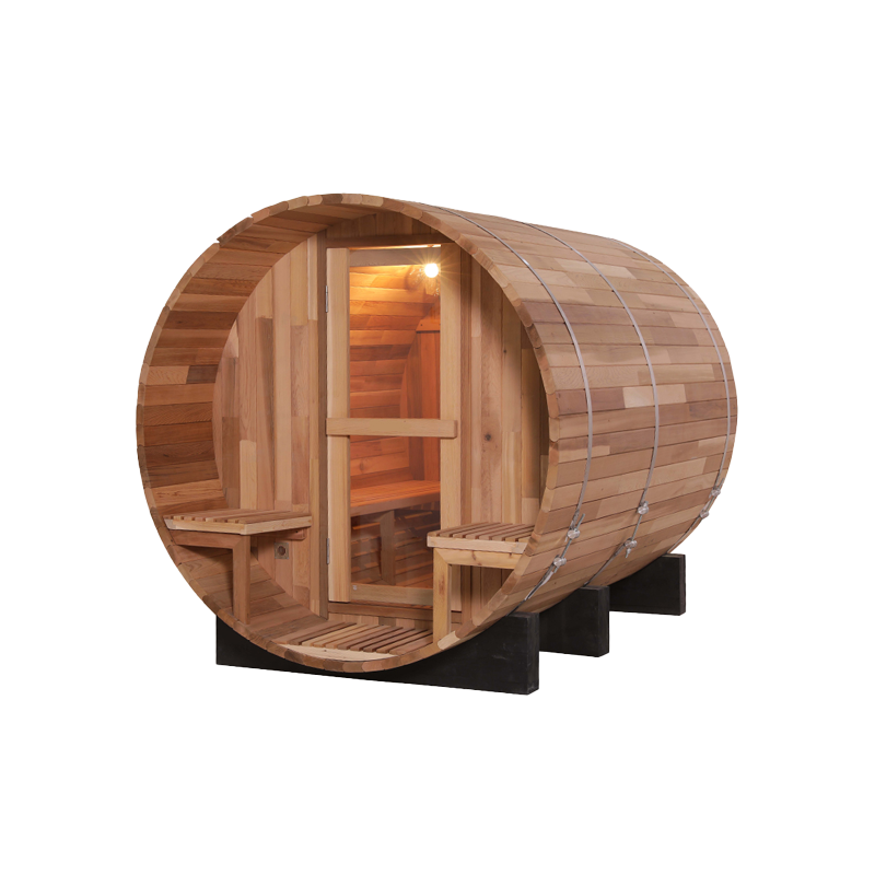Custom 5 Person Luxury Cedar Outdoor Infrared Barrel Sauna 12