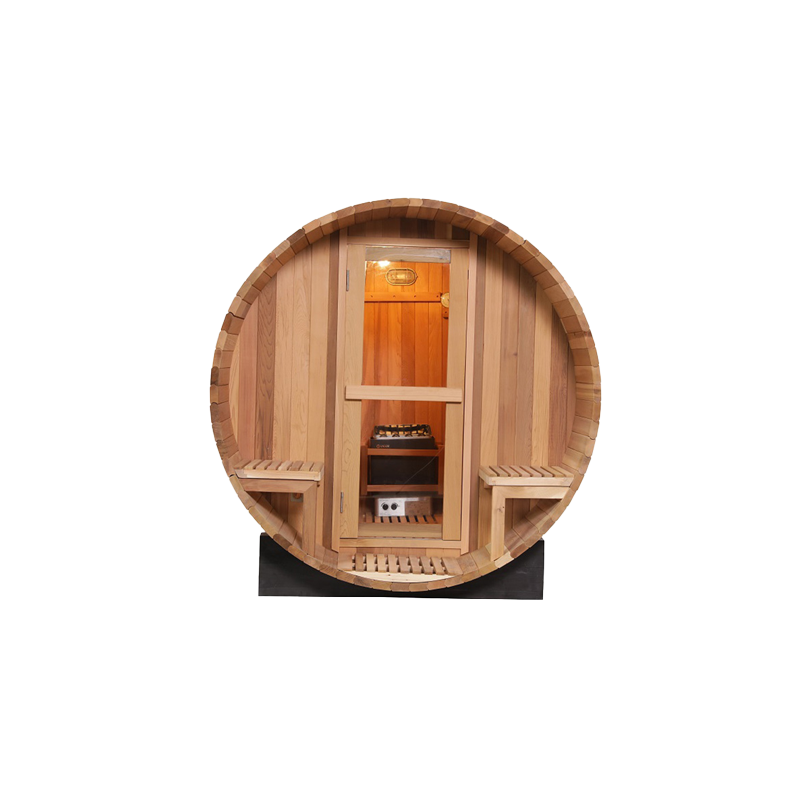 Custom 5 Person Luxury Cedar Outdoor Infrared Barrel Sauna 13