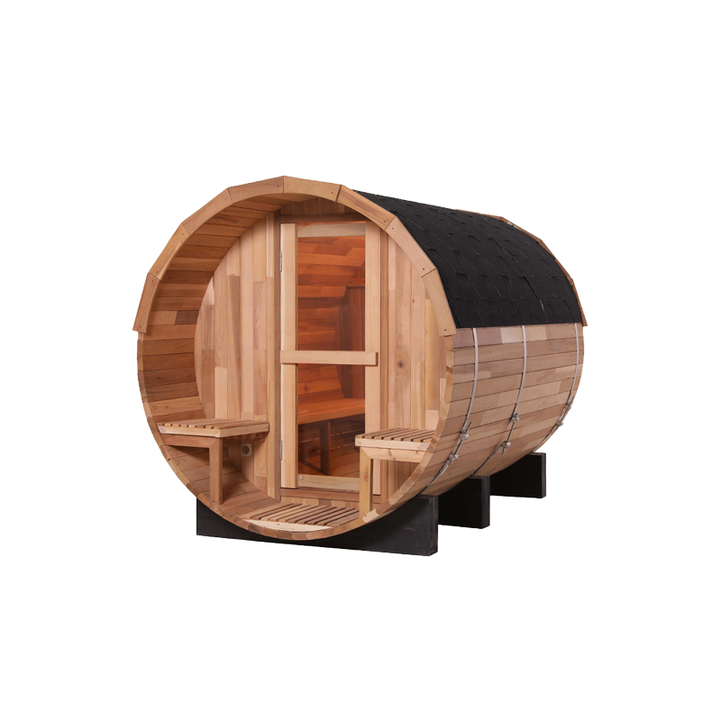 Custom 5 Person Luxury Cedar Outdoor Infrared Barrel Sauna 15