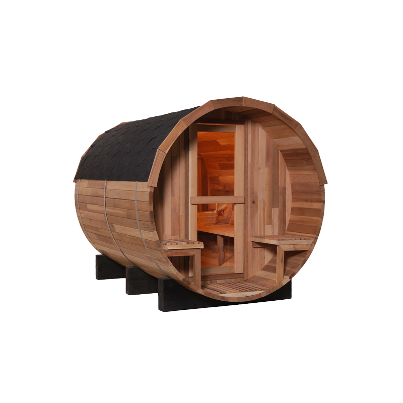 Custom 5 Person Luxury Cedar Outdoor Infrared Barrel Sauna 16