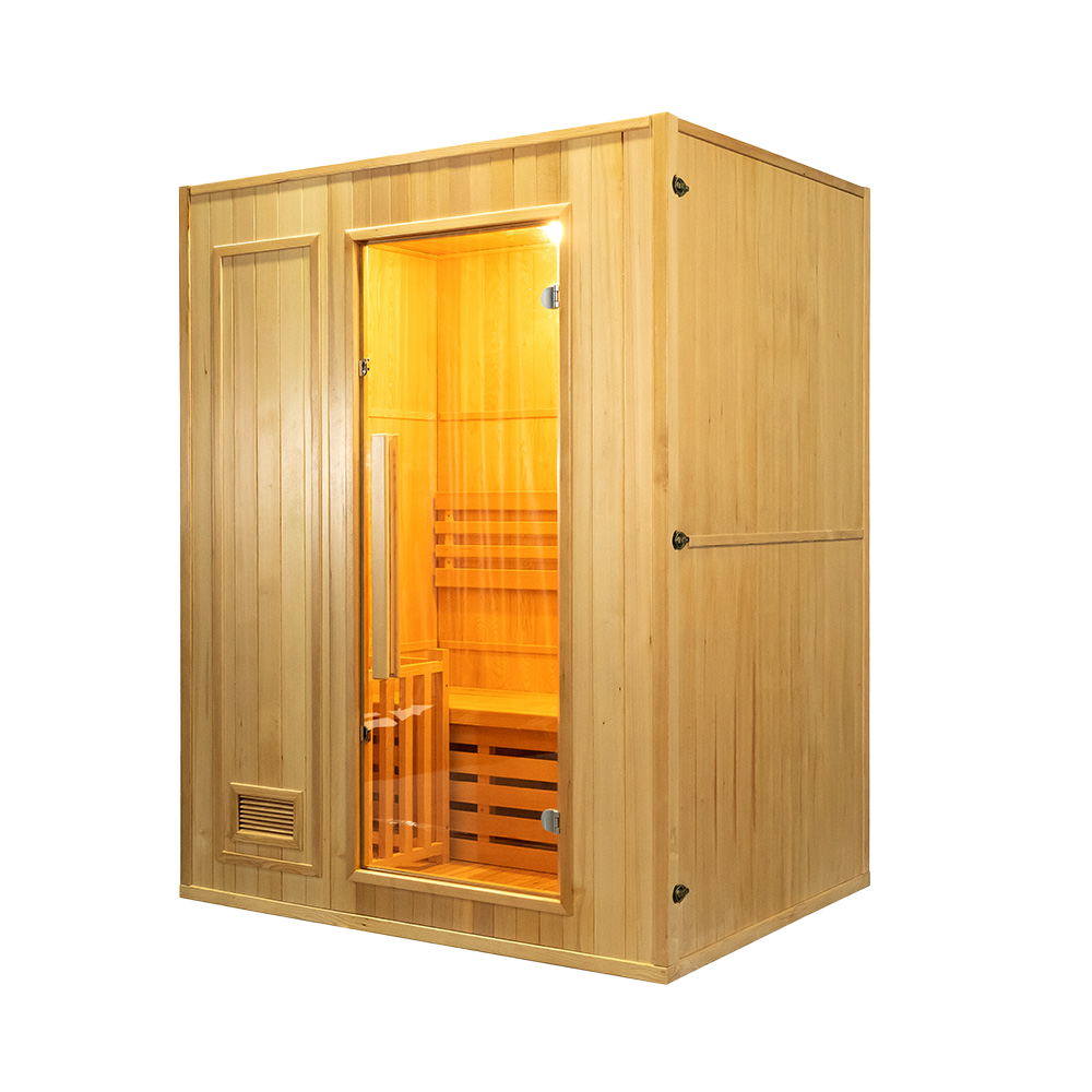 Custom Luxury Indoor 2 Person Traditional Dry And Wet Steam Sauna Room 008
