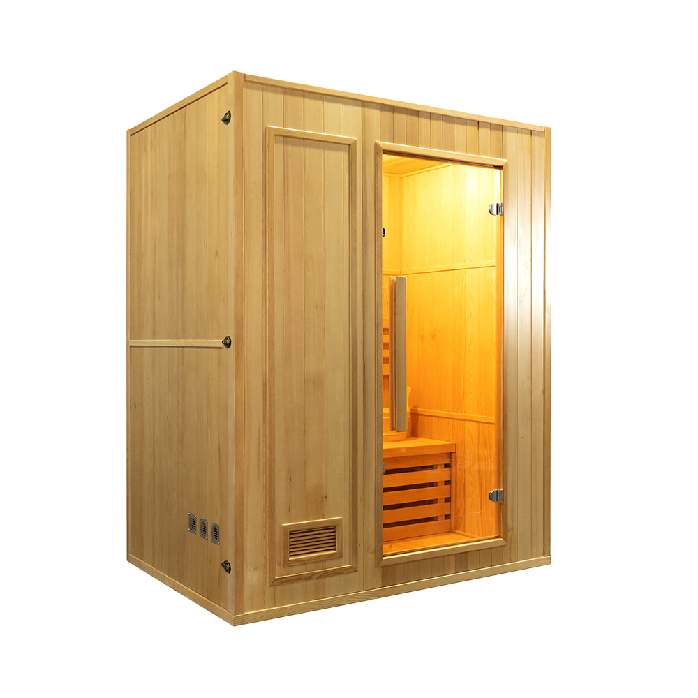 Custom Luxury Indoor 2 Person Traditional Dry And Wet Steam Sauna Room 009