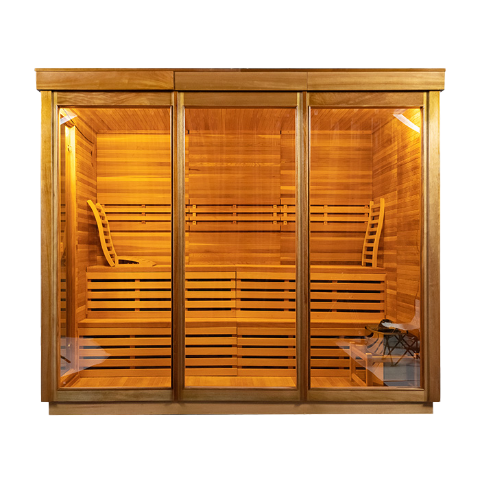 Custom Wholesale 6-8 Person Outdoor Dry Steam Traditional Sauna Room 12