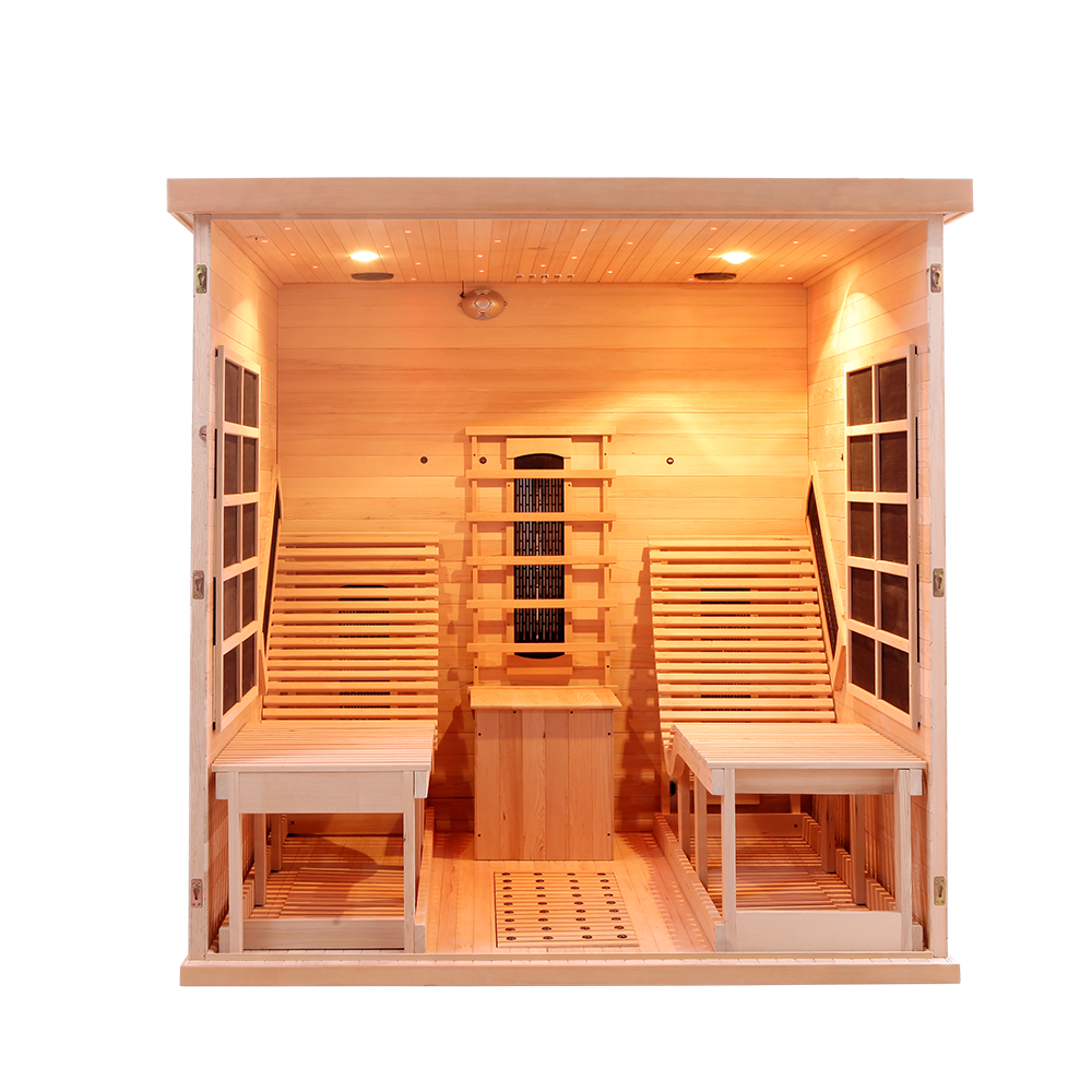 Customized Red Cedar Two Person Infrared Sauna Manufacturer 009