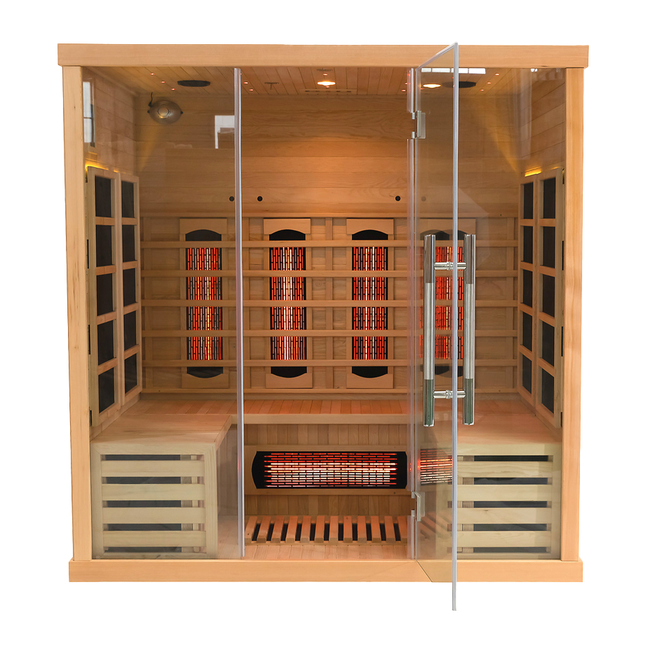 Factory Direct Sale 4-Person Indoor Full Spectrum Infrared Sauna 11
