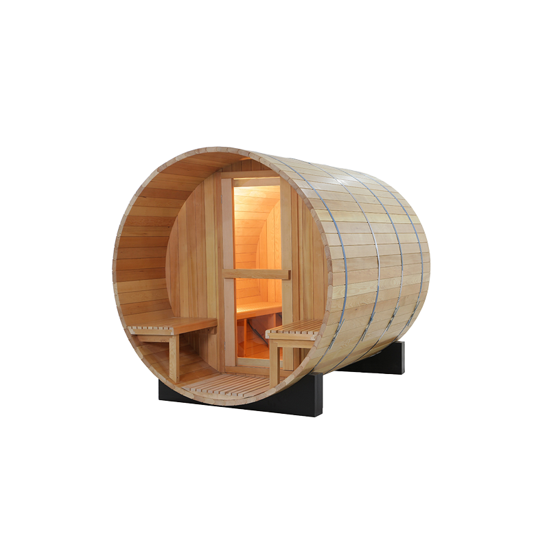 Factory Price Wholesale Solid Hemlock Redwood Barrel Steam Sauna Room 11