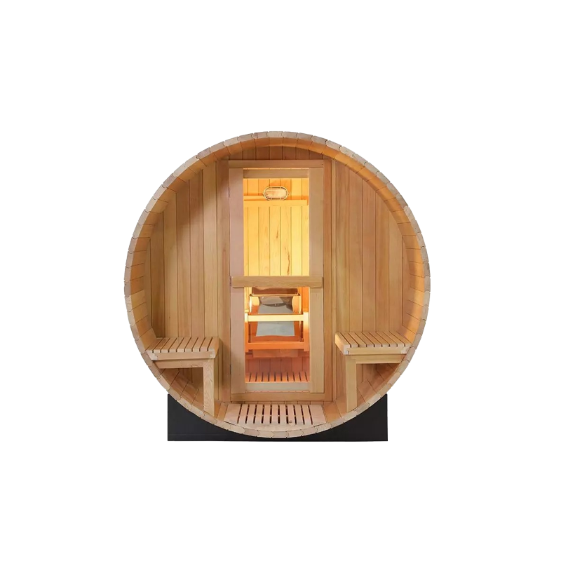 Factory Price Wholesale Solid Hemlock Redwood Barrel Steam Sauna Room 12