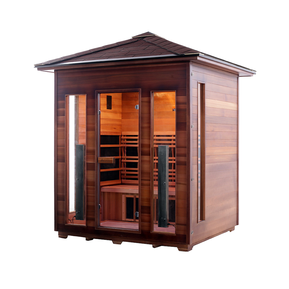 New Design 4 Person Hemlock Wood Outdoor Infrared Sauna 009