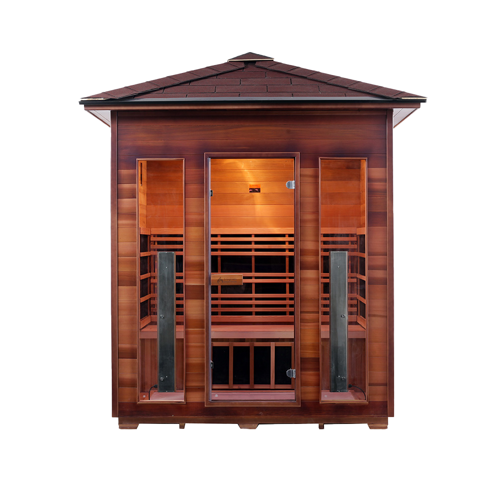 New Design 4 Person Hemlock Wood Outdoor Infrared Sauna 10