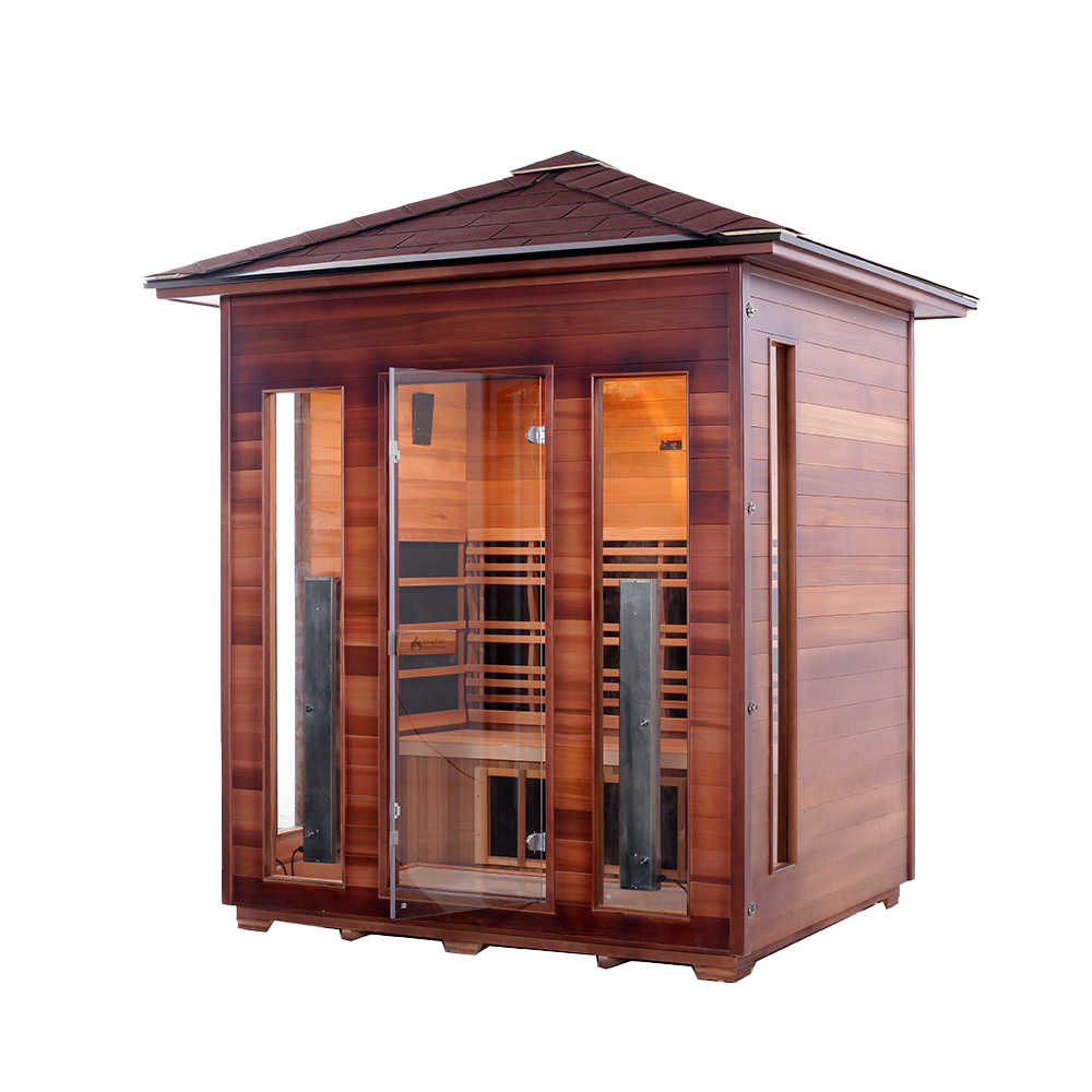 New Design 4 Person Hemlock Wood Outdoor Infrared Sauna 12
