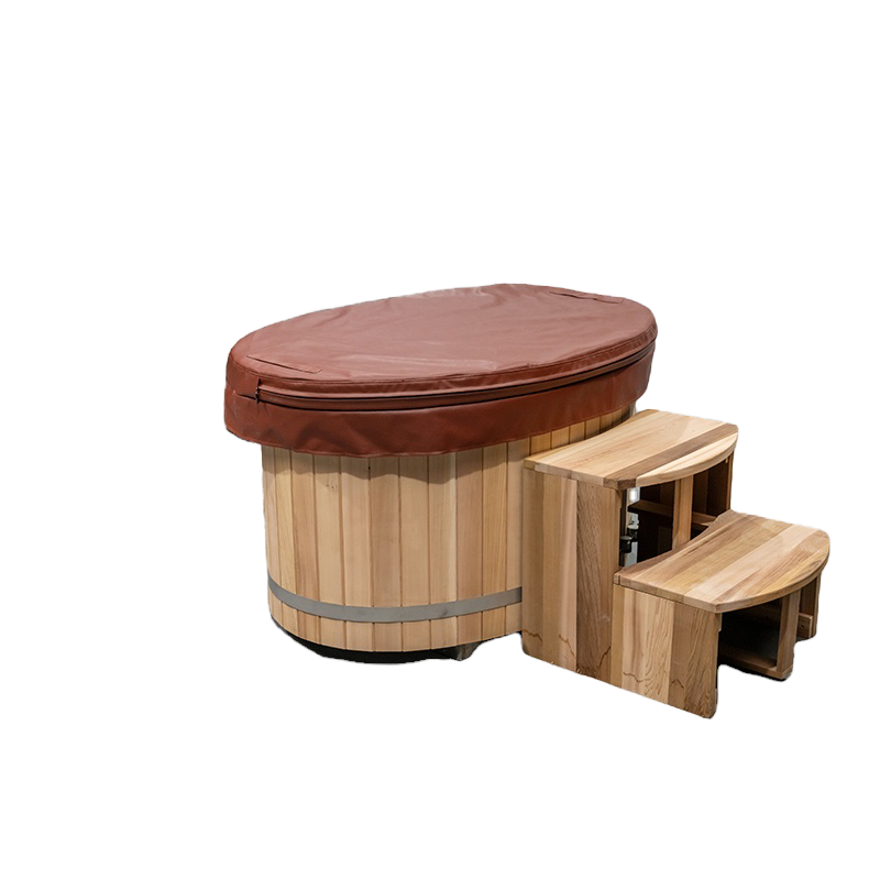 Wholesale 1-2 Person Size Outdoor Wooden Ice Tub With 1p Cooler 10