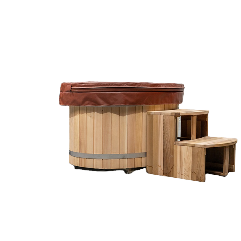 Wholesale 1-2 Person Size Outdoor Wooden Ice Tub With 1p Cooler 11