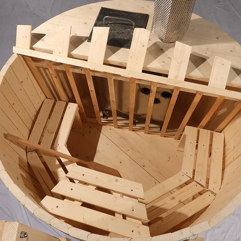 Wholesale Custom Outdoor 5 Person Wood Fired Hot Tubs 002