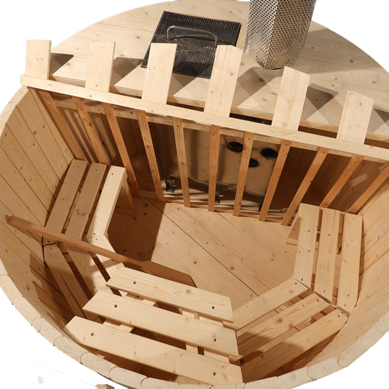 Wholesale Custom Outdoor 5 Person Wood Fired Hot Tubs 006