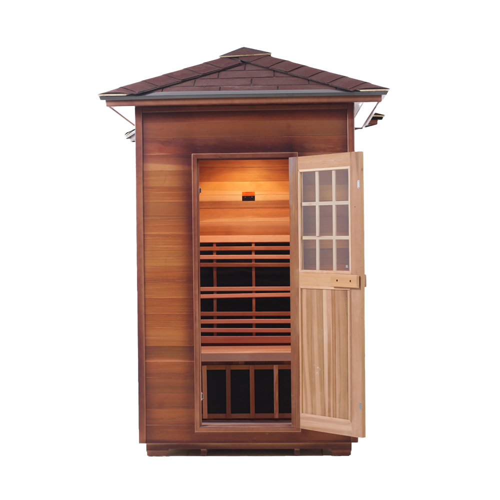 Wholesale Custom Outdoor Redwood Three Person Infrared Sauna 12