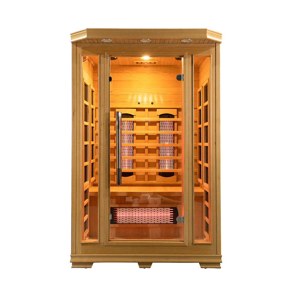 Wholesale Indoor Solid Wood Two Person Home Infrared Sauna 14
