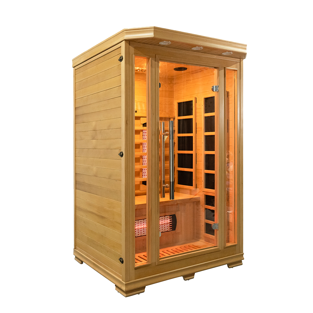 Wholesale Indoor Solid Wood Two Person Home Infrared Sauna 15