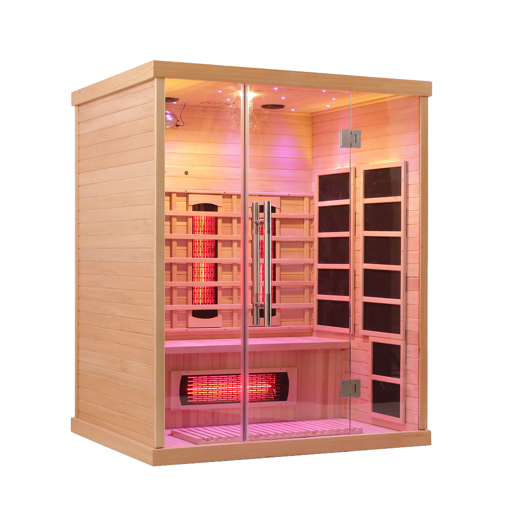Wholesale Luxury Indoor 3 Person Far Infrared Sauna Room 009