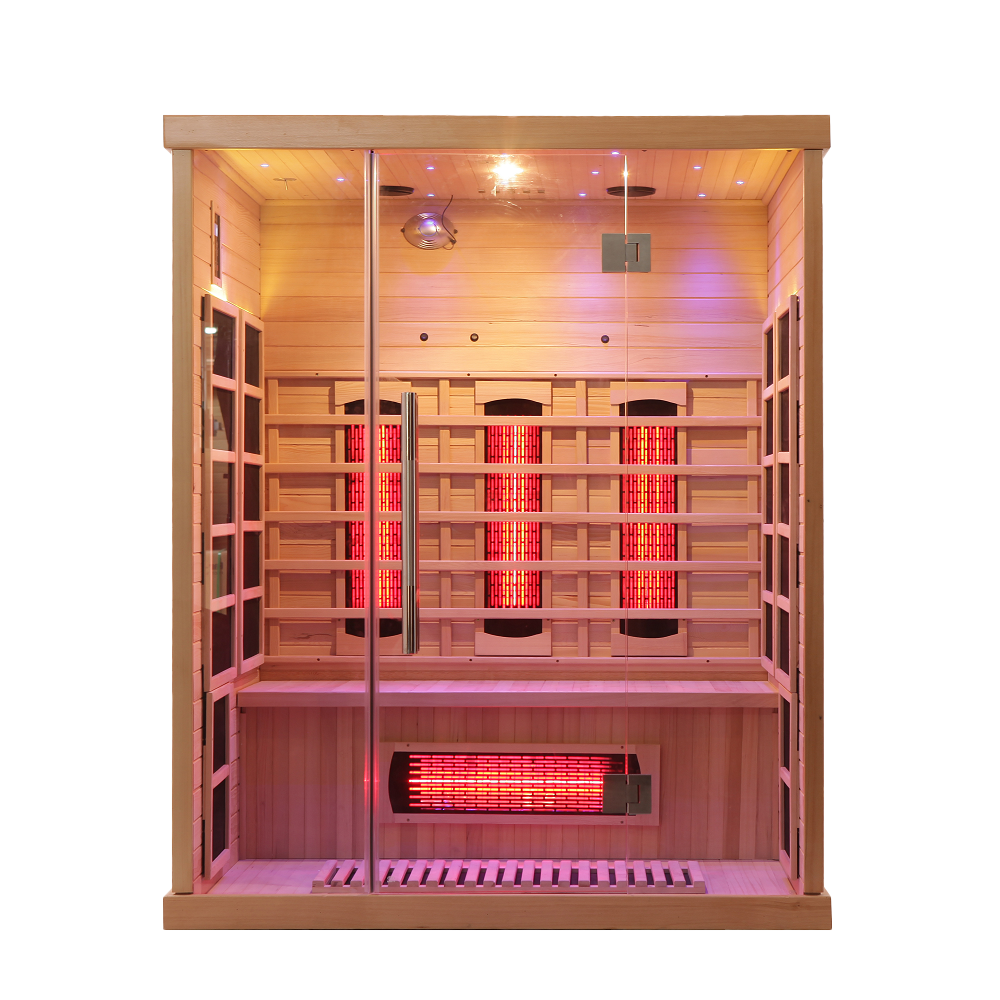 Wholesale Luxury Indoor 3 Person Far Infrared Sauna Room 10