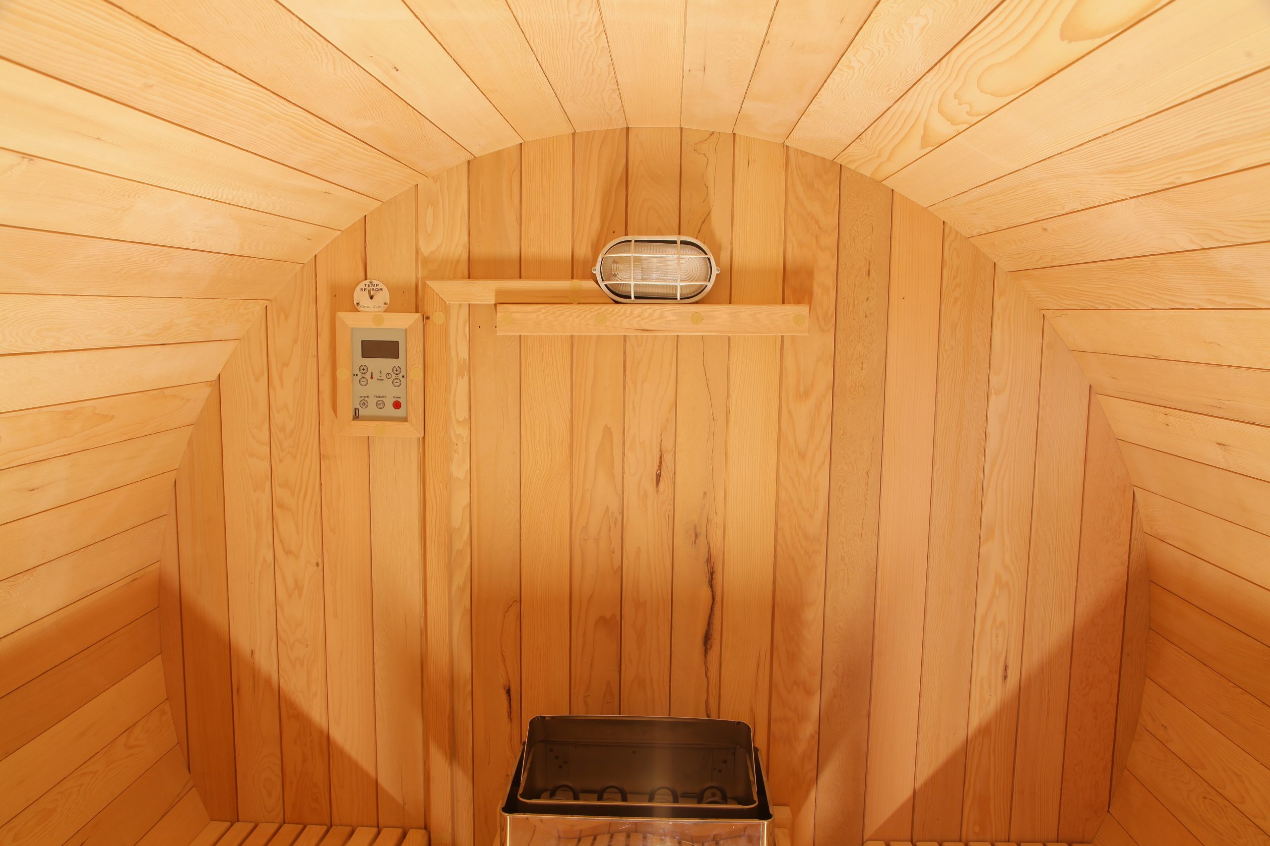 Wholesale Red Cedar Outdoor 2 Person Barrel Sauna Room 008