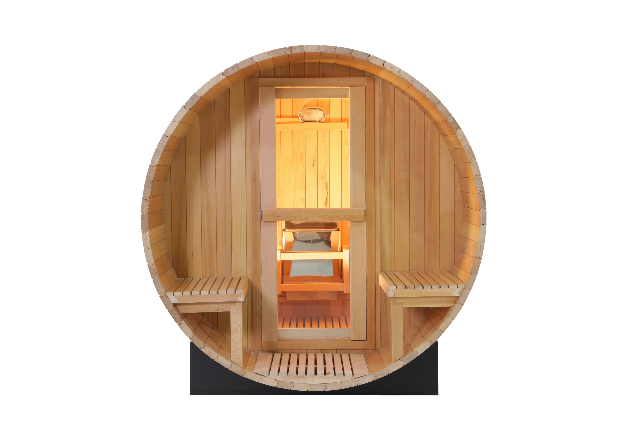 Wholesale Red Cedar Outdoor 2 Person Barrel Sauna Room 013